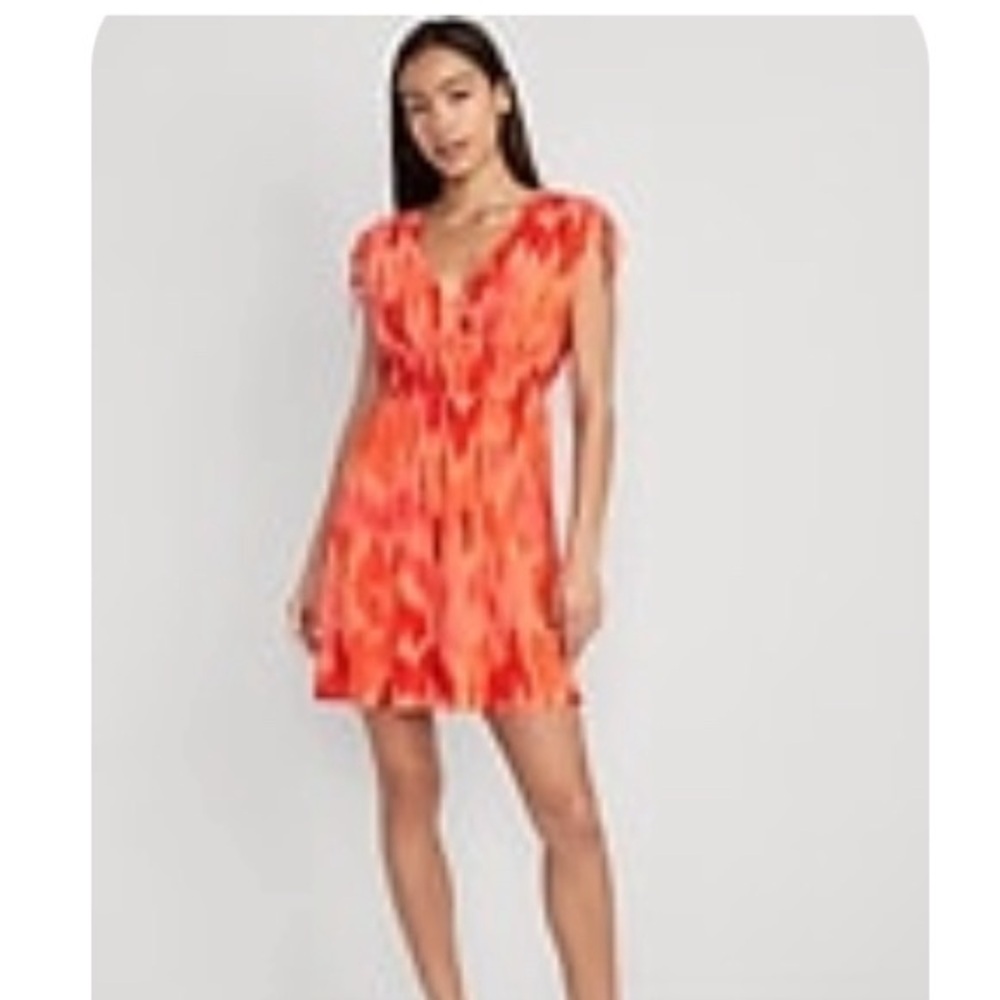 Old Navy Waist Defined Tie Shoulder Dress